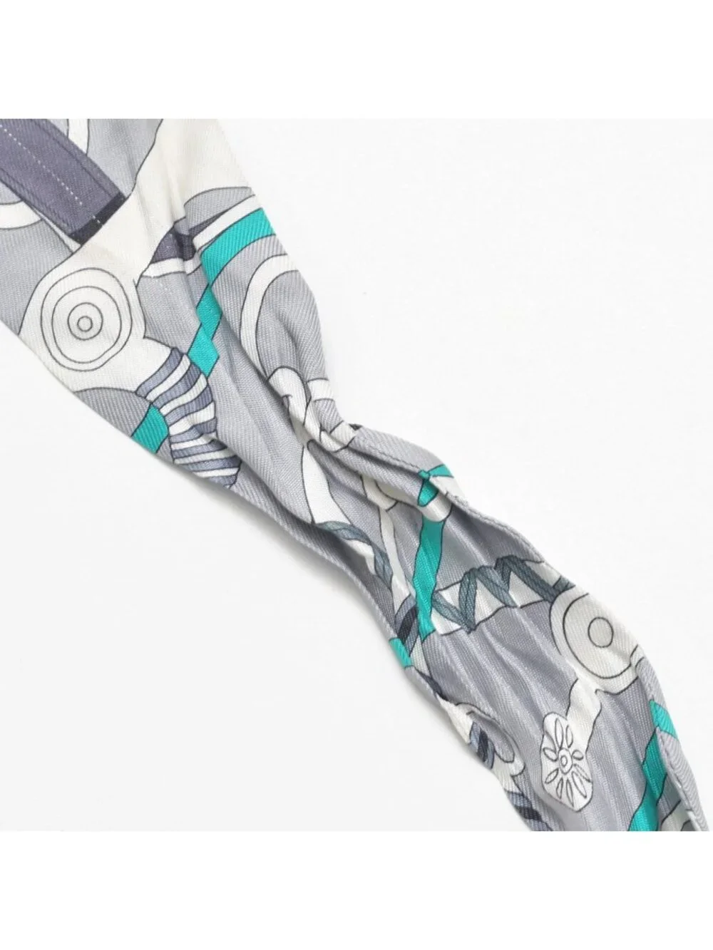 Hermes Twilly Horseback Equipment Gray Multicolor Scarf